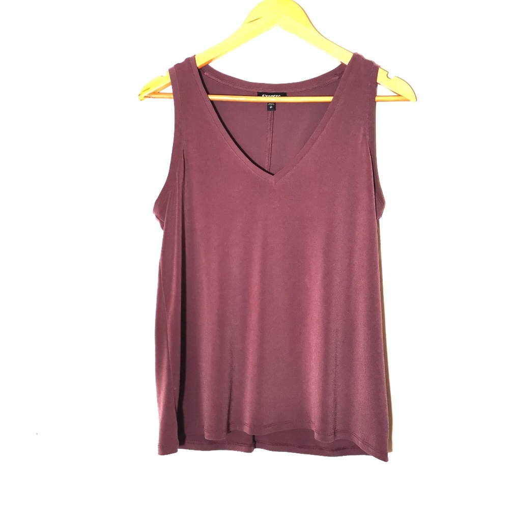 Express Purple V neck tank top